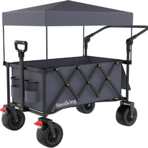 3-in-1 Faltbarer Bollerwagen mit Bremsen 150L 136kg All-Terrain-Rädern