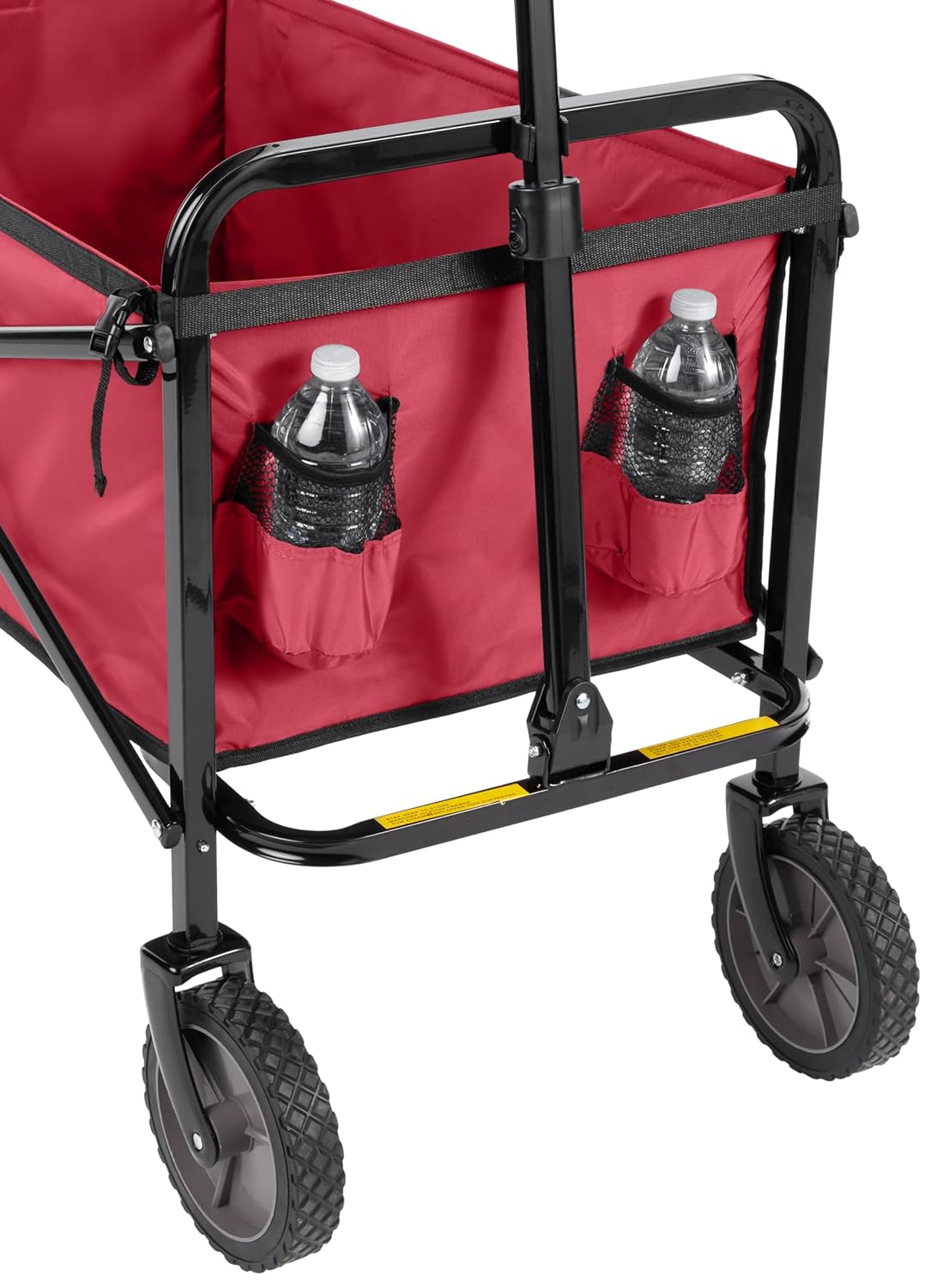 Amazon Basics Klappbarer Garten-Handwagen mit Abdeckung Rot