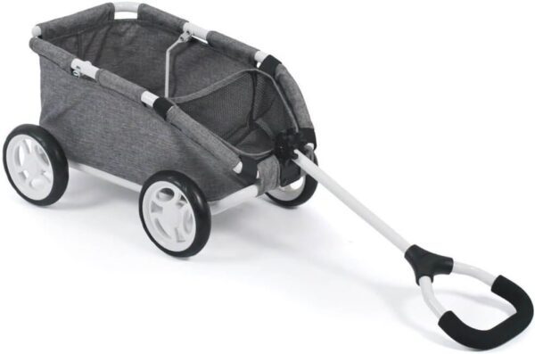 Bayer Chic 2000 Skipper Ziehwagen für Teddy & Puppe, Jeans-Grau