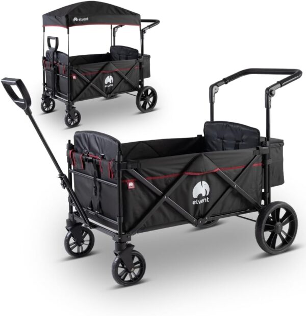 elvent® Allrounder City Handwagen klappbar mit Dach für 2 Kinder
