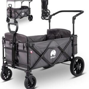 elvent® Allrounder Premium Kinderanhänger klappbar mit Dach für 2 Kinder