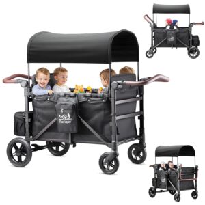 Faltbare Kinder-Handkarre mit Dach für 4 Kinder