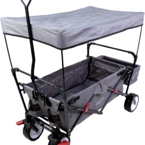 FUXTEC FX-CT350 Klappbarer Handwagen mit Dach, Bremse & Strandreifen
