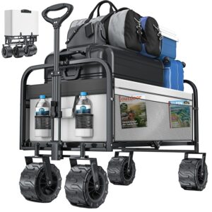 KESSER® Faltbarer Handwagen 150 kg mit breiten Vollgummireifen