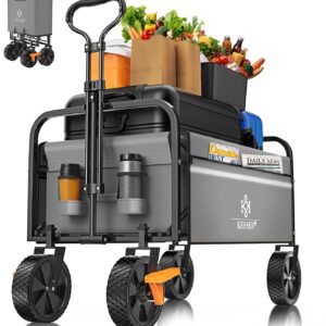 KESSER® Klappbarer Handwagen 150 kg Traglast 360° PVC-Räder