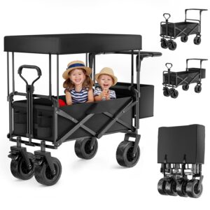 Klappbare Gartenkarre 100L mit Dach, 100kg Traglast, All-Terrain