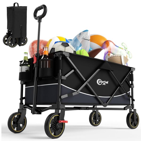 Portal Klappbarer XXL-Handwagen 120 kg Tragkraft Große Ladezone