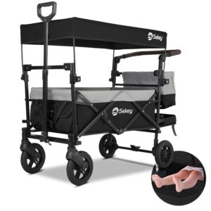 Sekey TP5050 Faltbarer Kinderhandwagen 150 kg, Bremsen, Schwarz/Grau