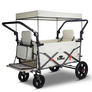 TMZ Faltbare Handkarre mit Dach, PU-Reifen bis 120 kg (Weiß)